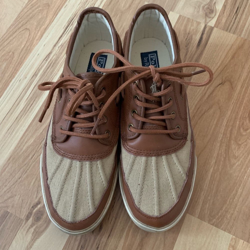 Polo by Ralph Lauren Brown and Tan Boat Shoes